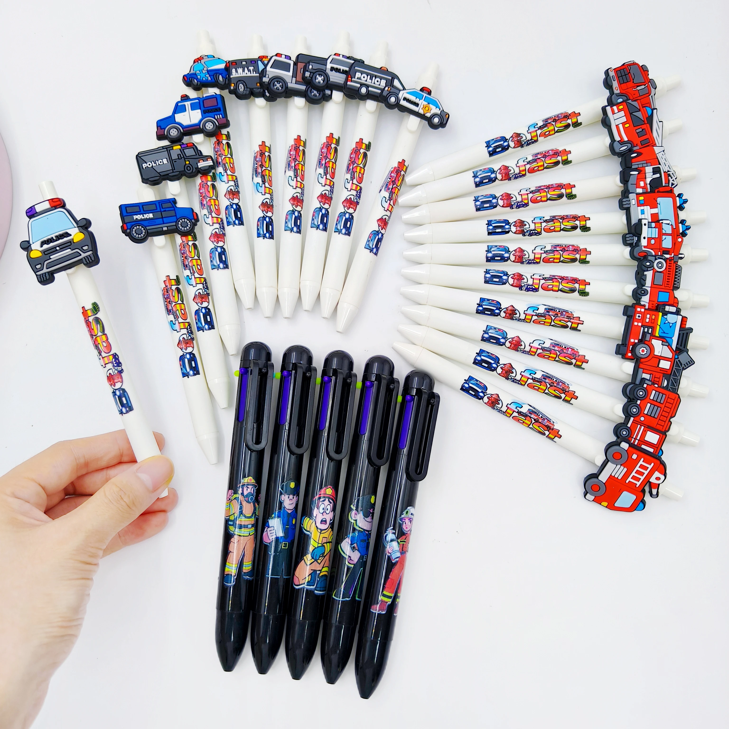 11pcs(5pcs ballpoint pen +6pcs gel pen) fire police car styling patch printing pen 6-in-1 multicolor ballpoint pen
11pcs(5pcs ballpoint pen +6pcs gel pen) fire police car styling patch printing pen 6-in-1 multicolor ballpoint pen