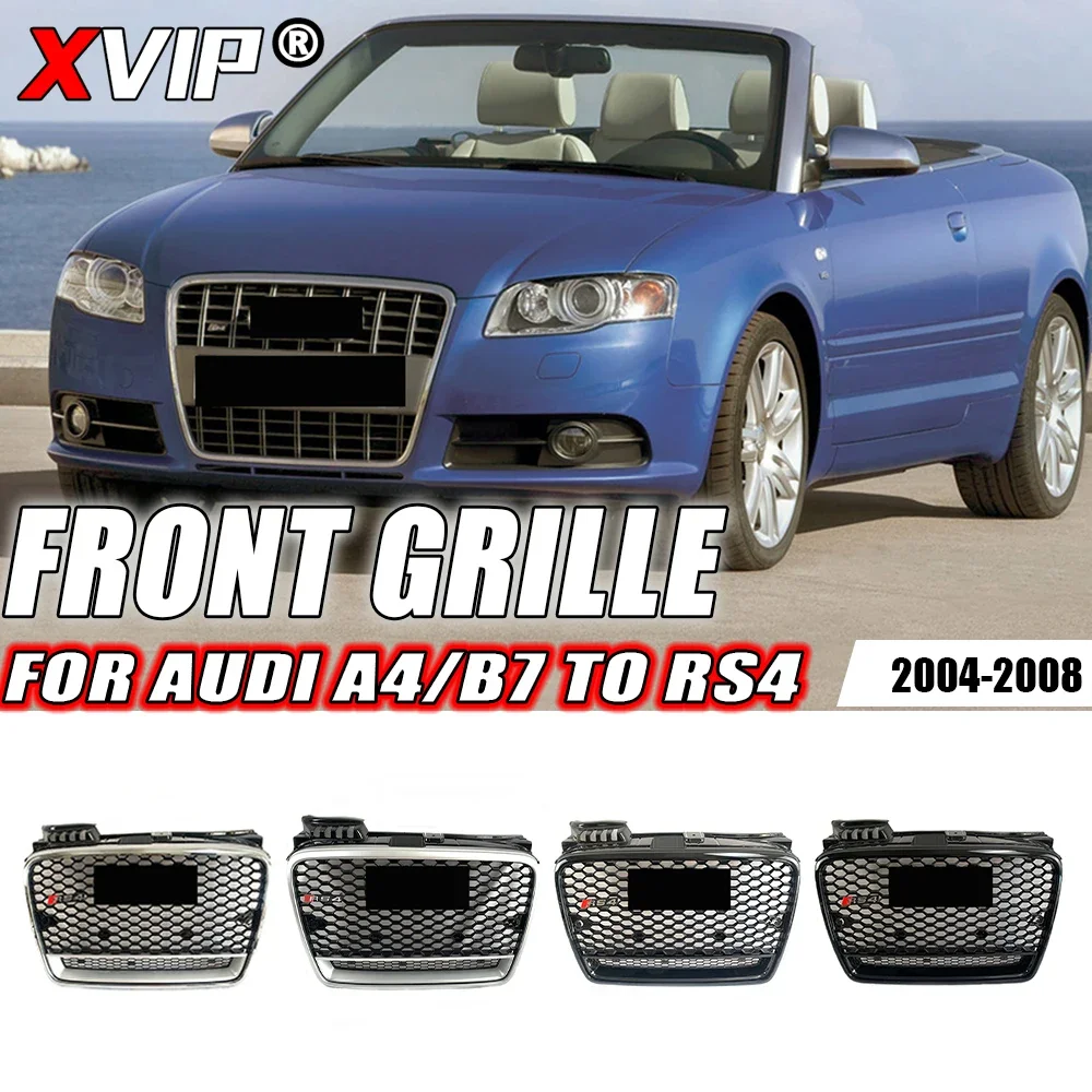 XVIP RS4 Style Front Silver And Black Bumper Grille With Quattro Fit For Audi A4 B7 2004-2008 High Quality ABS Upper Grille
XVIP RS4 Style Front Silver And Black Bumper Grille With Quattro Fit For Audi A4 B7 2004-2008 High Quality ABS Upper Grille