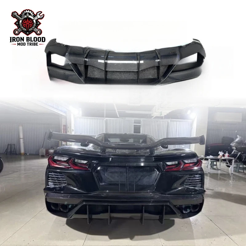 Suitable for 2020+ Chevrolet Corvette C8 modification and upgrade to AR-style carbon fiber rear lip diffuser
Suitable for 2020+ Chevrolet Corvette C8 modification and upgrade to AR-style carbon fiber rear lip diffuser