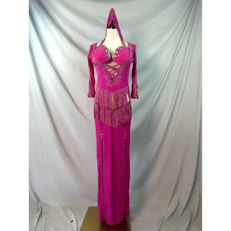 customized Belly dance full diamond bra tassel robe headscarf waist belt Oriental dance baladi shabbi folk performance costume
customized Belly dance full diamond bra tassel robe headscarf waist belt Oriental dance baladi shabbi folk performance costume