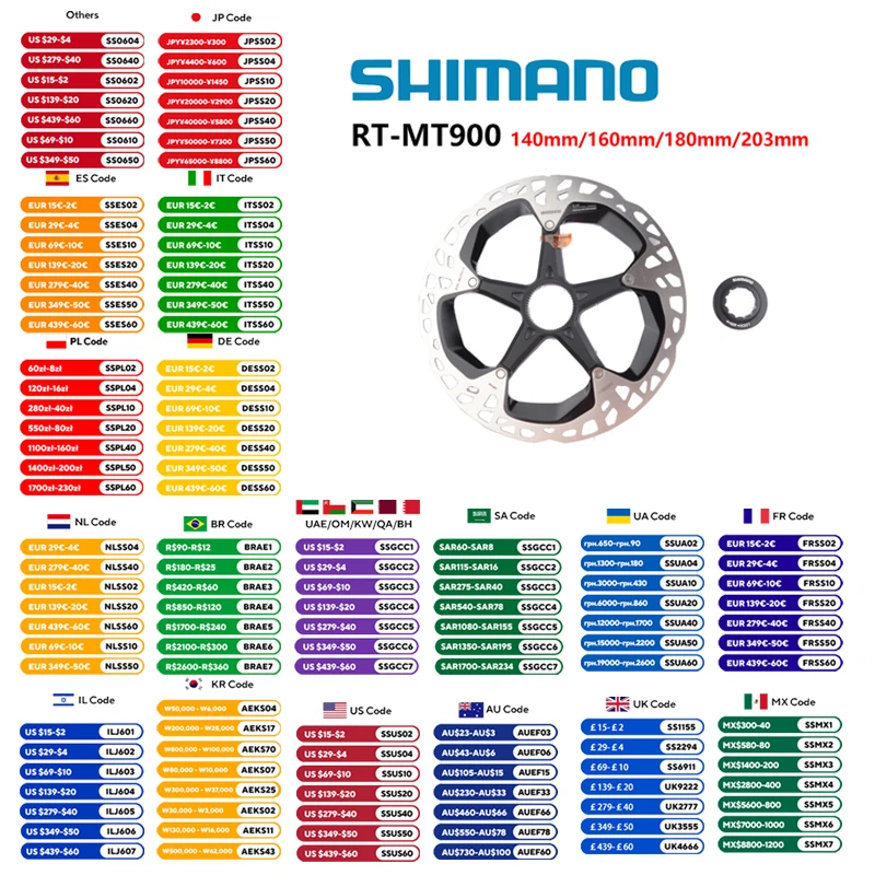Shimano XTR Dura Ace Duraace RT-MT900 RT900 Hydraulic Brake Disc Rotor Center Lock 140/160/180/203mm For Road Bike MTB Bicycle
Shimano XTR Dura Ace Duraace RT-MT900 RT900 Hydraulic Brake Disc Rotor Center Lock 140/160/180/203mm For Road Bike MTB Bicycle