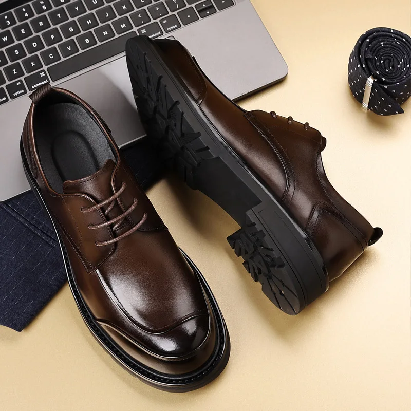 Luxury High High Business Leather Shoes Leather Casual Single Shoes Men Lace-up Shoes Layer Cowhide
Luxury High High Business Leather Shoes Leather Casual Single Shoes Men Lace-up Shoes Layer Cowhide