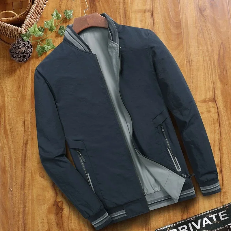 Spring and Autumn Men's Two-color Double-sided Jacket Baseball Collar Zipper Pocket Thin Casual Home Fashion Jacket Men
Spring and Autumn Men's Two-color Double-sided Jacket Baseball Collar Zipper Pocket Thin Casual Home Fashion Jacket Men