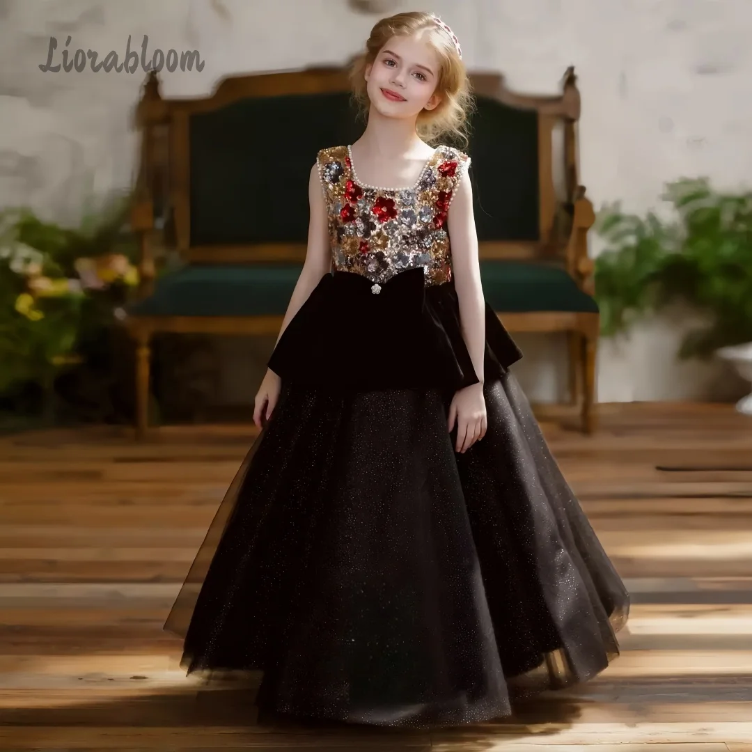 Girls' Full-Skirted Formal Gown Queen-Style Flower Girl Dress Elegant Formal Attire Wedding Party Attire Dress свадебное платье
Girls' Full-Skirted Formal Gown Queen-Style Flower Girl Dress Elegant Formal Attire Wedding Party Attire Dress свадебное платье