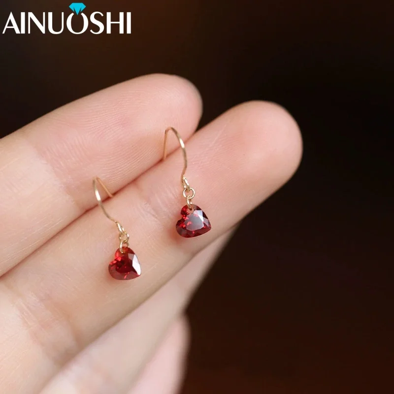 Женские серьги AINUOSHI, настоящее серебро 925 пробы с кубическим цирконием, 6 мм, серьги-крючки с милым красным сердцем для женщин, ювелирные изделия, подарки
Женские серьги AINUOSHI, настоящее серебро 925 пробы с кубическим цирконием, 6 мм, серьги-крючки с милым красным сердцем для женщин, ювелирные изделия, подарки