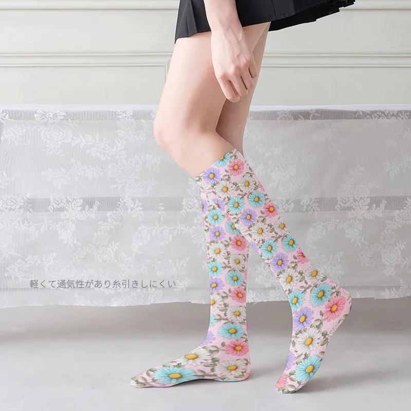 Summer Flower Printed Socks Silk Knee Socks Tube Transparent White Black Half Calf Long Socks Women Nylon Knee Socks Stockings
Summer Flower Printed Socks Silk Knee Socks Tube Transparent White Black Half Calf Long Socks Women Nylon Knee Socks Stockings