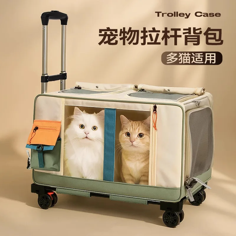 Portable Pet Luggage Carrier Backpack for Cats and Dogs with Trolley Design Multi Cat Travel Bag Large Capacity Rolling
Portable Pet Luggage Carrier Backpack for Cats and Dogs with Trolley Design Multi Cat Travel Bag Large Capacity Rolling