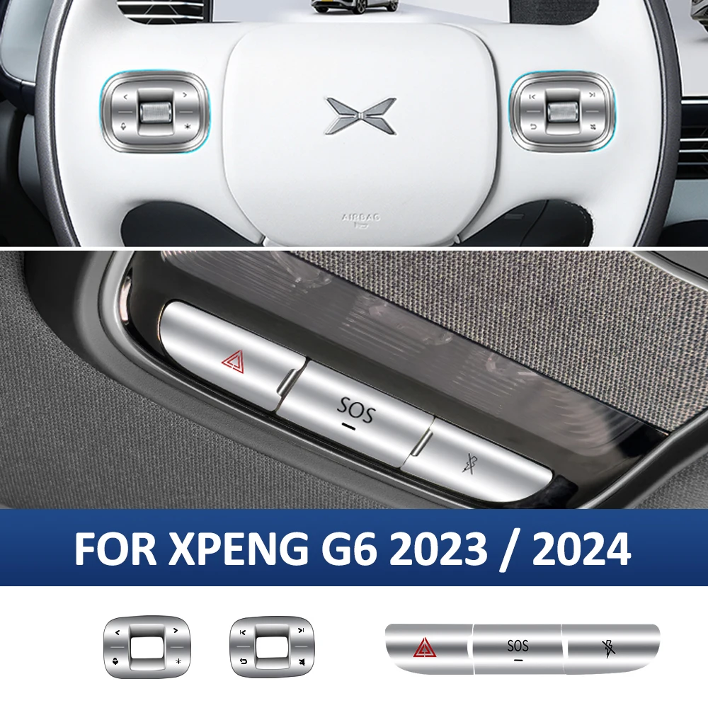 Для XPeng G6 2023 2024, автомобильный руль, светильник для чтения, кнопка из нержавеющей стали, защитная наклейка, аксессуары для интерьера
Для XPeng G6 2023 2024, автомобильный руль, светильник для чтения, кнопка из нержавеющей стали, защитная наклейка, аксессуары для интерьера