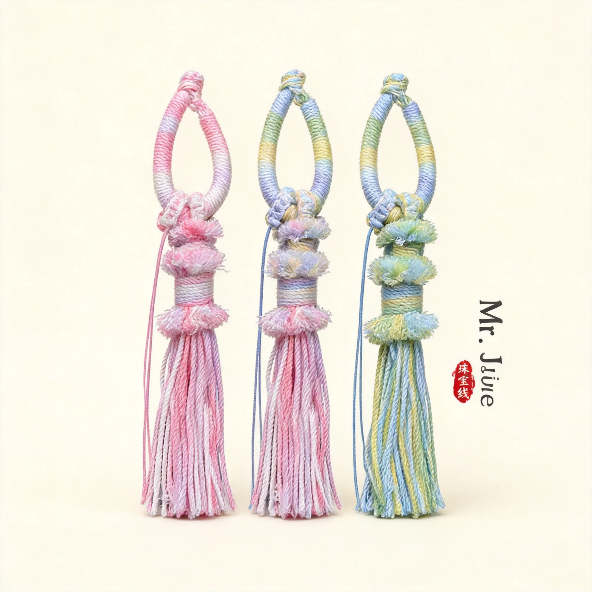 Traditional Chinese Lucky Gradient Cotton Tassel Finger Ring Lanyard Bag Pendant Keychain Charm Diy Jewelry Accessory Blessing
Traditional Chinese Lucky Gradient Cotton Tassel Finger Ring Lanyard Bag Pendant Keychain Charm Diy Jewelry Accessory Blessing