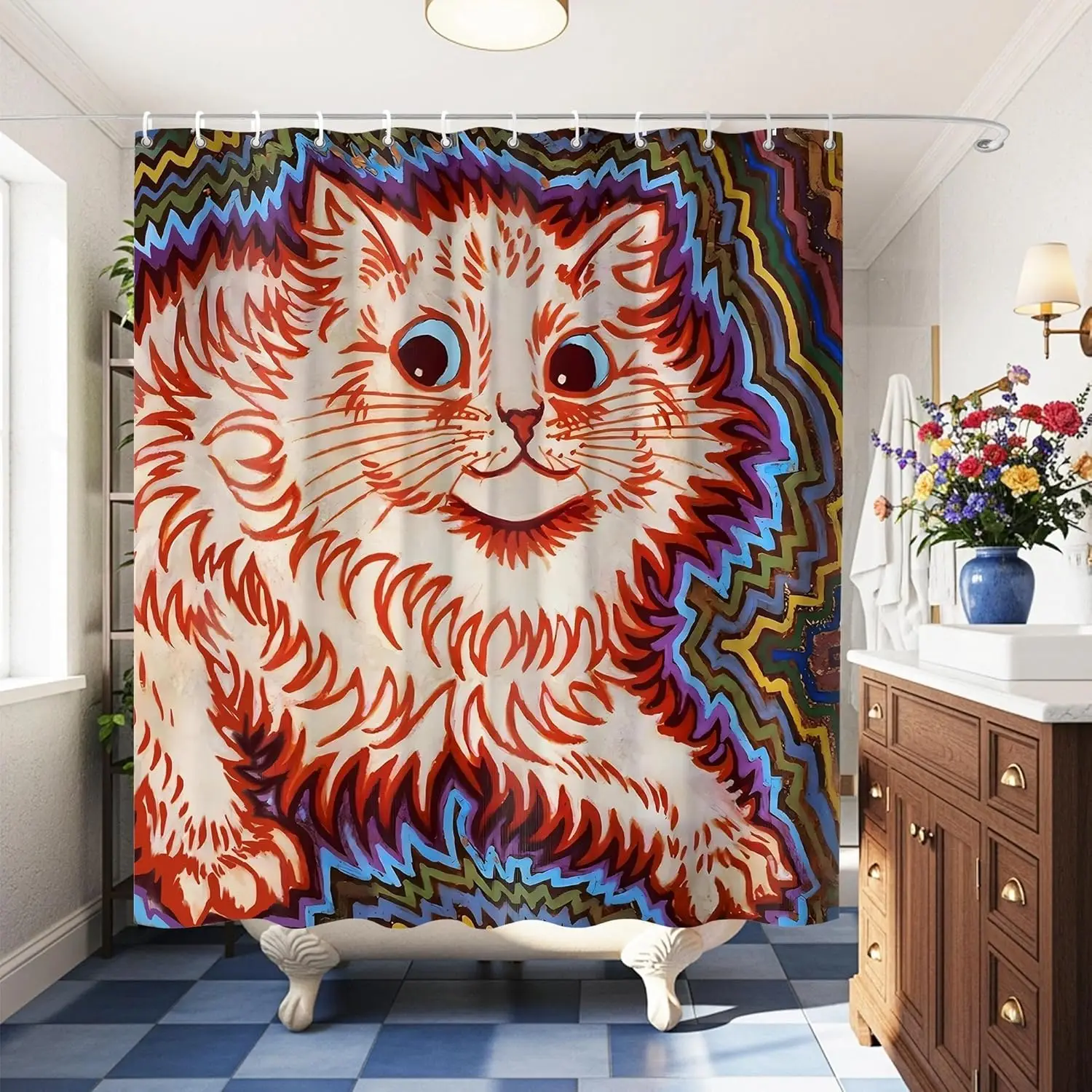 Giant Fluffy Cat Face Shower Curtain Waterproof Bathroom Decor Geometric Art Whimsical Animal Print Liner Home Shower Screen
Giant Fluffy Cat Face Shower Curtain Waterproof Bathroom Decor Geometric Art Whimsical Animal Print Liner Home Shower Screen