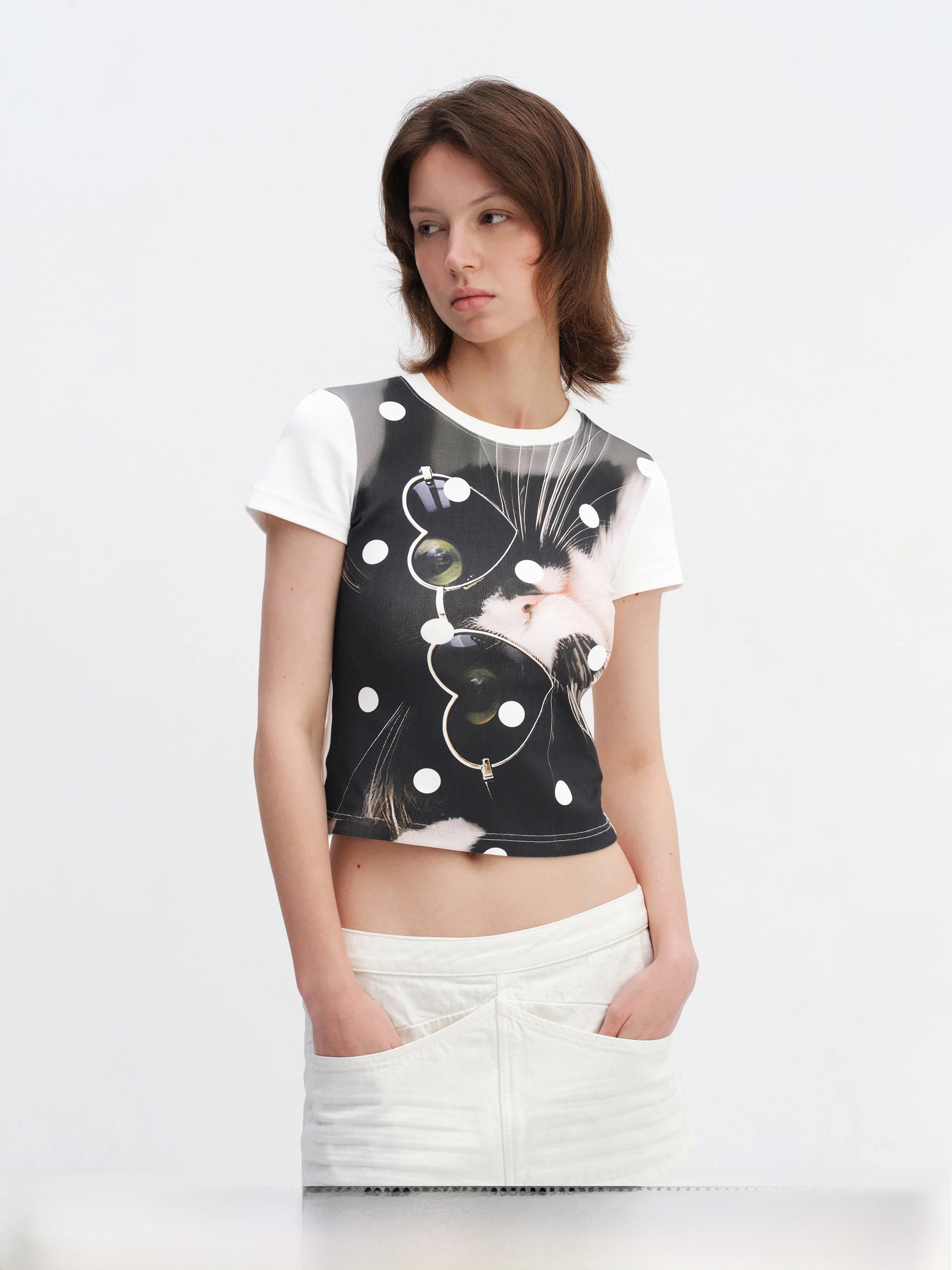 Summer Slim Fit Short Sleeve T-Shirt Women's Casual Style Print Polka Dot Insert Shoulder Top Casual Fashion Cotton Blend
Summer Slim Fit Short Sleeve T-Shirt Women's Casual Style Print Polka Dot Insert Shoulder Top Casual Fashion Cotton Blend