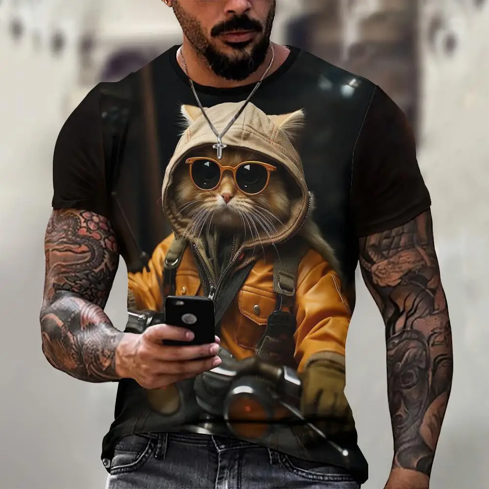 Men's T-shirt Stray Cat Pattern Print Pullover Oversized Loose Short Sleeve Men Clothing Summer Leisure O-neck Tops Streetwear
Men's T-shirt Stray Cat Pattern Print Pullover Oversized Loose Short Sleeve Men Clothing Summer Leisure O-neck Tops Streetwear