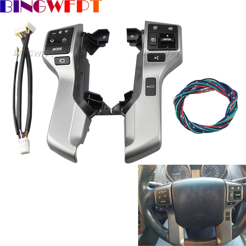 High Configuration Steering Wheel Button For Toyota Land Cruiser Prado GRJ150 KDJ150 Volume Telephone Control Switch With Cable
High Configuration Steering Wheel Button For Toyota Land Cruiser Prado GRJ150 KDJ150 Volume Telephone Control Switch With Cable