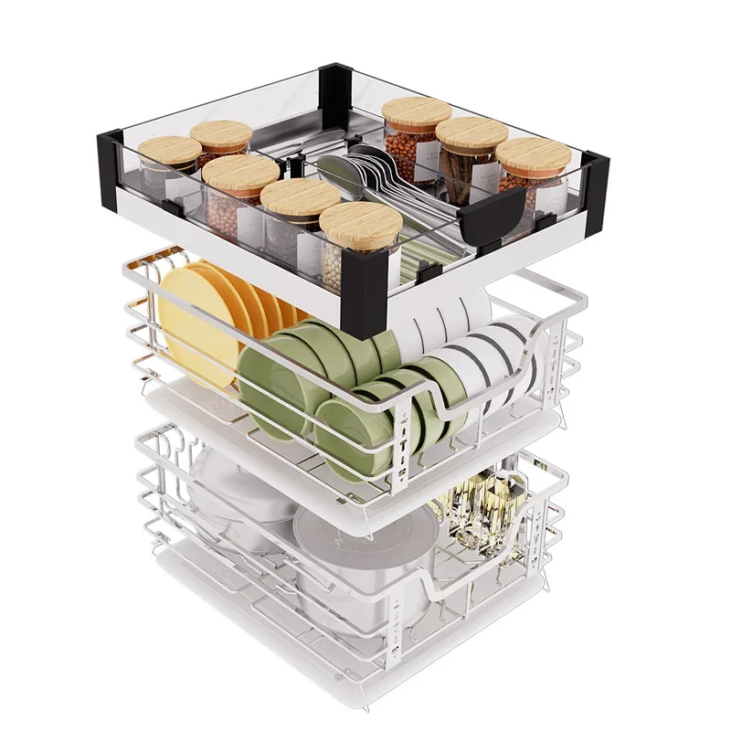 Deepen the damping of 47 cabinets, kitchens 304 stainless steel drawers, racks, small baskets
Deepen the damping of 47 cabinets, kitchens 304 stainless steel drawers, racks, small baskets