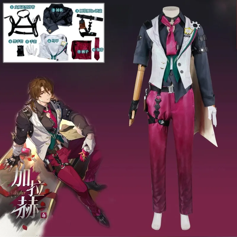 Gallagher Honkai Star Rail Cosplay Costume Hound Hunter Outfit Black Coat Red Trim Fur Collar Belt Gloves For Men Convention
Gallagher Honkai Star Rail Cosplay Costume Hound Hunter Outfit Black Coat Red Trim Fur Collar Belt Gloves For Men Convention