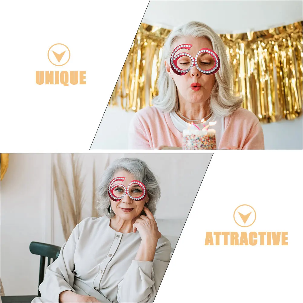 2pcs 60Th Birthday Glasses Rhinestone Number Plastic Party Eyeglasses Lightweight Glitter Frame Novelty Decorative Reusable 
2pcs 60Th Birthday Glasses Rhinestone Number Plastic Party Eyeglasses Lightweight Glitter Frame Novelty Decorative Reusable