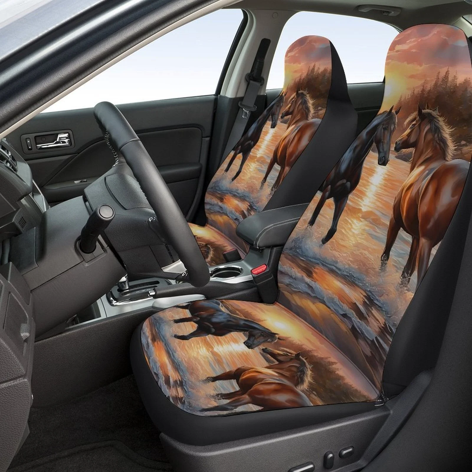 2pcs Of Breathable And Non-Slip Car Front Covers With A Horse Art Design.
2pcs Of Breathable And Non-Slip Car Front Covers With A Horse Art Design.