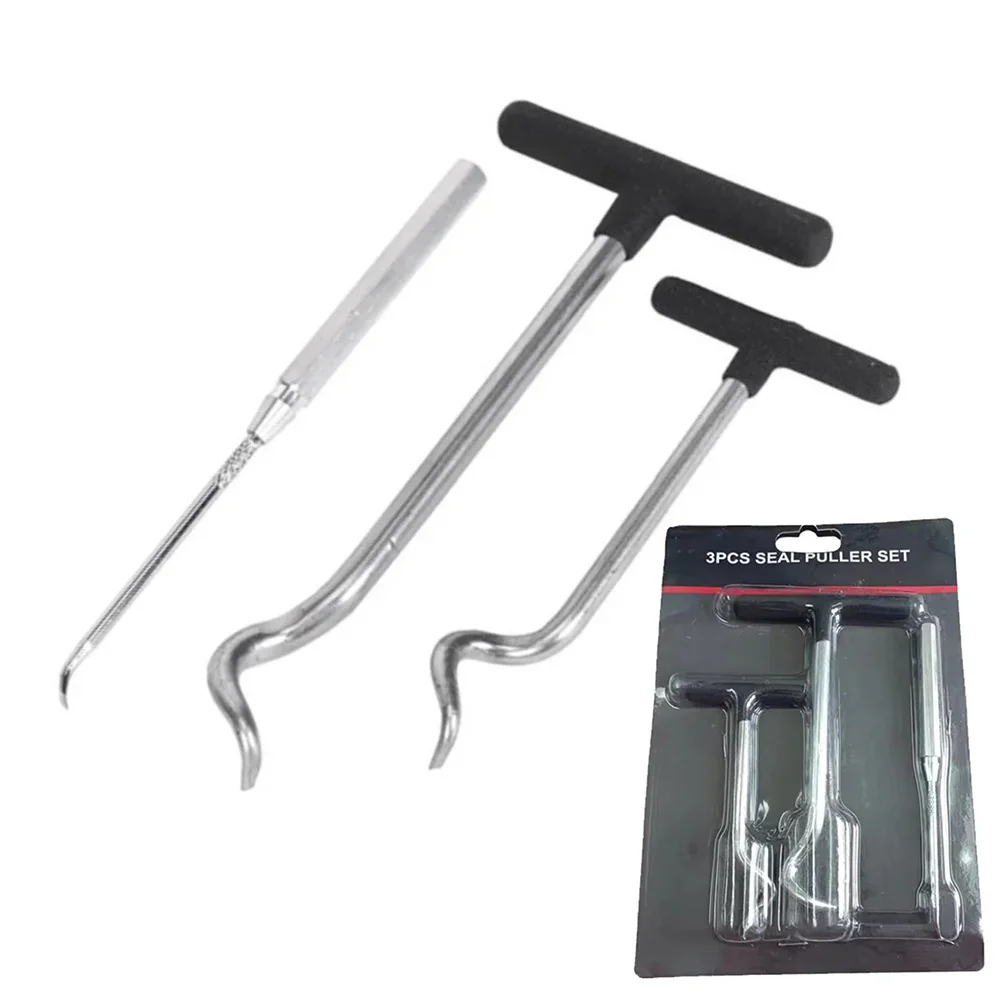 3 Piece Steel O-Ring And Oil Seal Puller Set With Varying Lengths And Angled Tool Heads To Facilitate Removal Of Stubborn Seals
3 Piece Steel O-Ring And Oil Seal Puller Set With Varying Lengths And Angled Tool Heads To Facilitate Removal Of Stubborn Seals