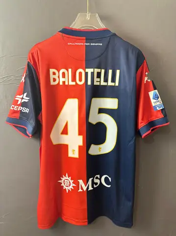 2025 nueva camiseta de fútbol de Genoa 2425 Serie A League con estampado 3D para fanáticos del hogar Balotelli No.10 Messias