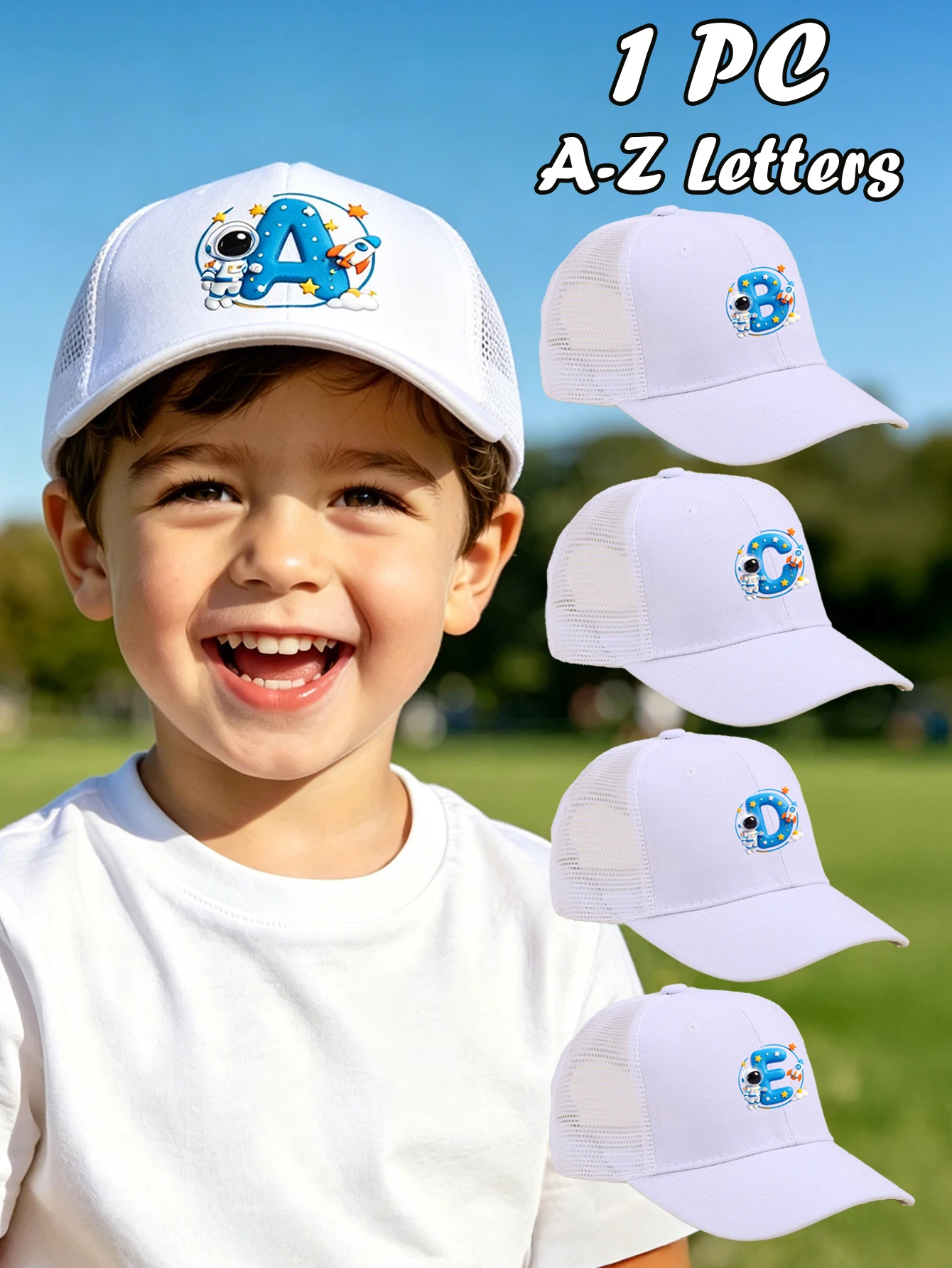 1pc white baby hat , Baseball Cap with A-Z letter Colorful Floral- Breathable Sun Hat for Boys and Girls Ages 3-8Y, for Spring
1pc white baby hat , Baseball Cap with A-Z letter Colorful Floral- Breathable Sun Hat for Boys and Girls Ages 3-8Y, for Spring