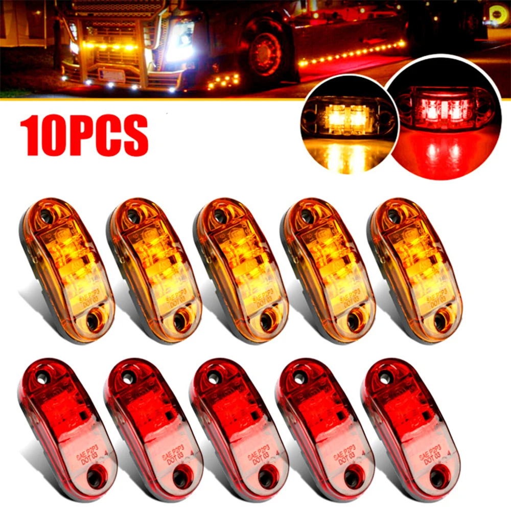 10PCS 2.5" Universal LED Car Side Marker Light Warning Lights 12V 24V Trailer Truck Yellow White Red Clearance Light Signal Lamp
10PCS 2.5" Universal LED Car Side Marker Light Warning Lights 12V 24V Trailer Truck Yellow White Red Clearance Light Signal Lamp