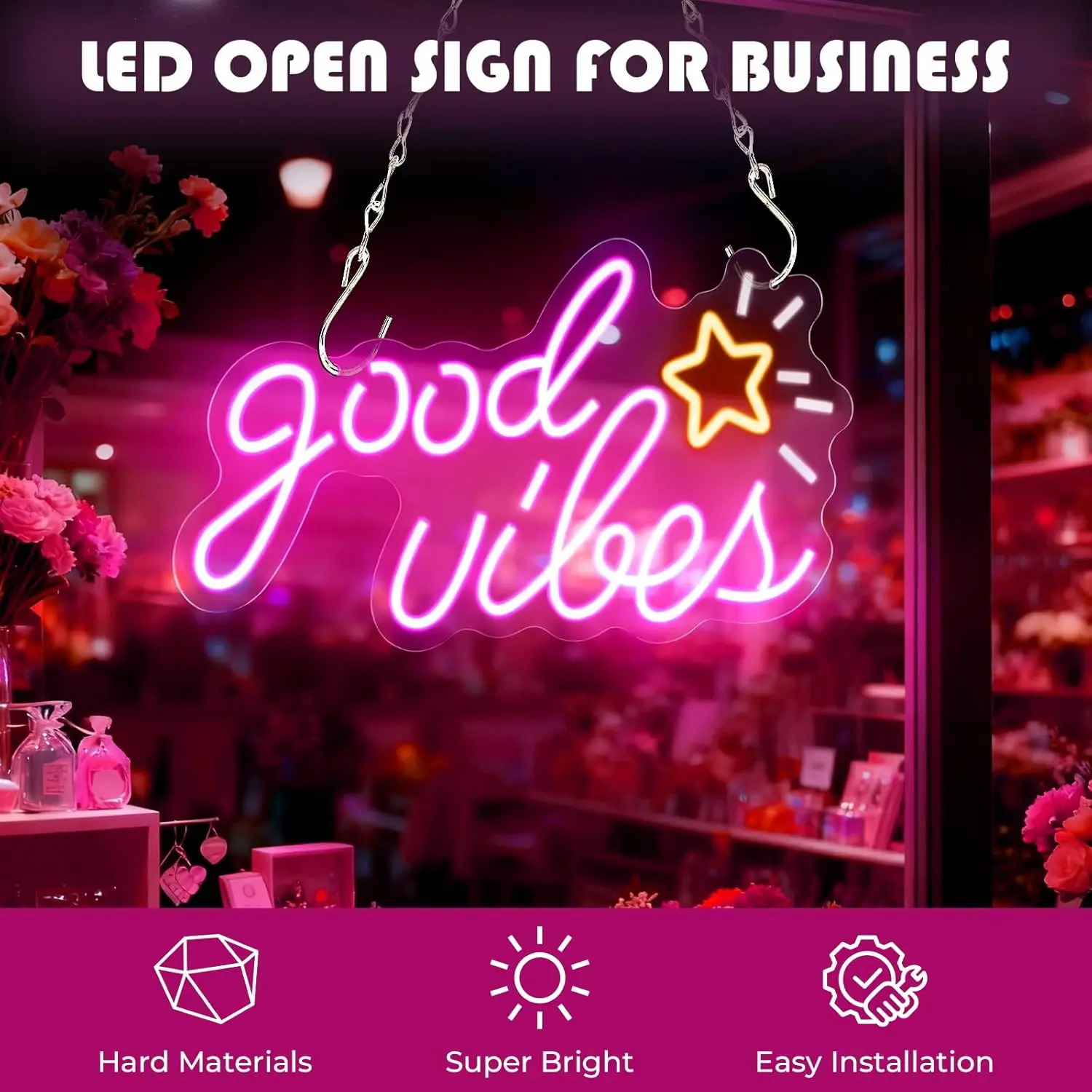 Good vibes Neon Sign USB Dimmable LED Neon Light for Bedroom Salon Man Cave Beer Home Bar Wedding Party Decor Light Up Sign Gift
Good vibes Neon Sign USB Dimmable LED Neon Light for Bedroom Salon Man Cave Beer Home Bar Wedding Party Decor Light Up Sign Gift