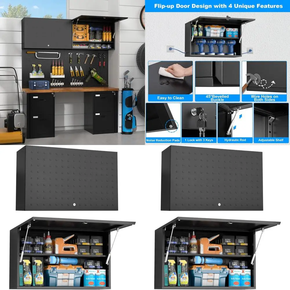 20 H x 32 W Lockable Wall Mount Garage Cabinet with Adjustable Shelves
20 H x 32 W Lockable Wall Mount Garage Cabinet with Adjustable Shelves