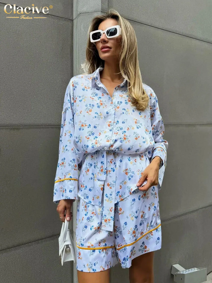 Clacive Fashion Loose Print Women's Two Pieces Set 2025 Elegant Long Sleeve Shirt With High Waist Shorts Set Female Streetwear
Clacive Fashion Loose Print Women's Two Pieces Set 2025 Elegant Long Sleeve Shirt With High Waist Shorts Set Female Streetwear