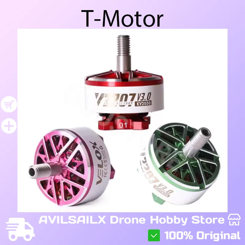 T-Motor Velox V3.0 2207 FPV Motor - 1750/1950/2050KV 6S & 2550KV 4S - For FPV Racing Dron
T-Motor Velox V3.0 2207 FPV Motor - 1750/1950/2050KV 6S & 2550KV 4S - For FPV Racing Dron
