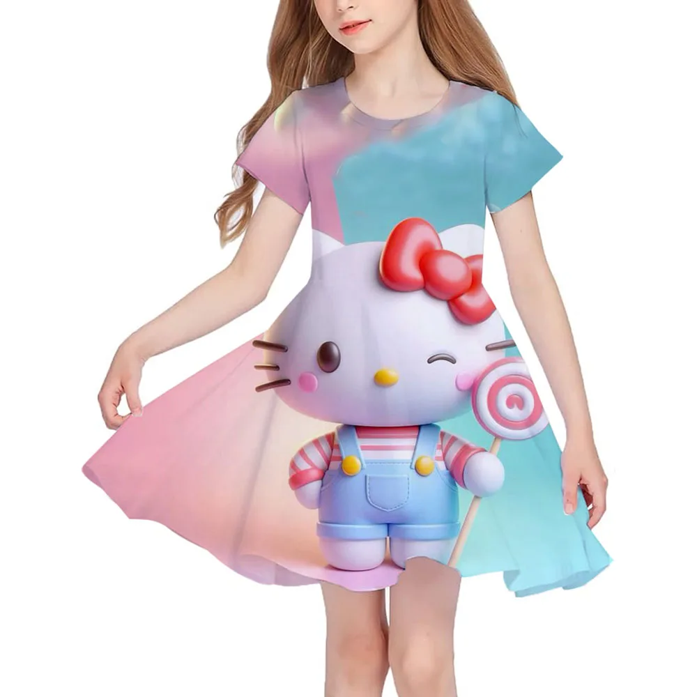 MINISO Summer Fashion Polyester Lightweight Cartoon Cute Series 3D Hello Kitty Printed Girl's Dress Short sleeved Princess Dress
MINISO Summer Fashion Polyester Lightweight Cartoon Cute Series 3D Hello Kitty Printed Girl's Dress Short sleeved Princess Dress