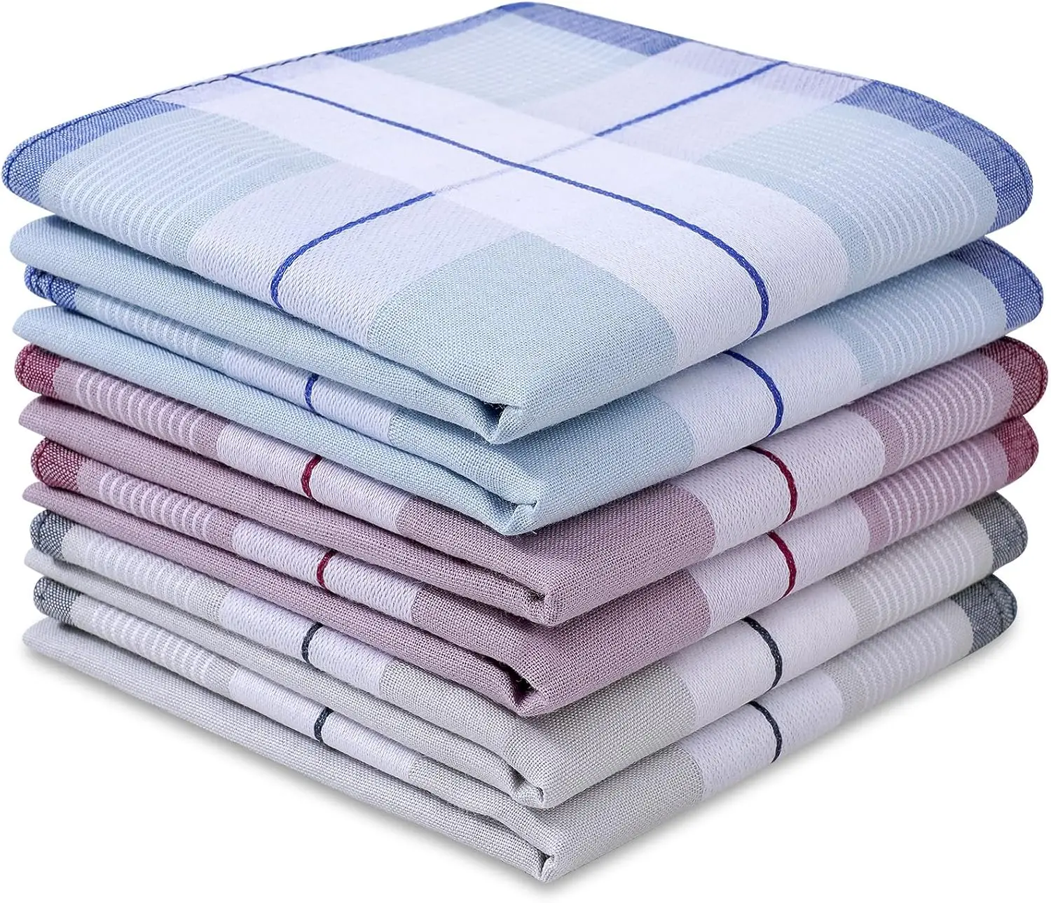Men's Soft Cotton Handkerchiefs Assorted Colors with Stripe 6-Piece Gift Set
Men's Soft Cotton Handkerchiefs Assorted Colors with Stripe 6-Piece Gift Set