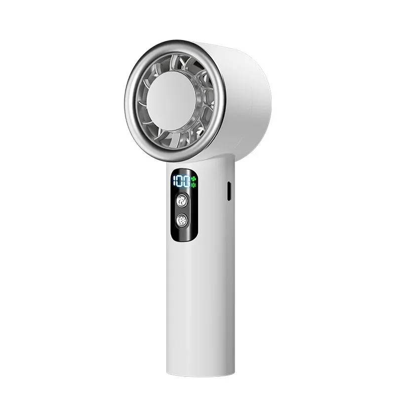 2026 New Semiconductor Cooling Ice Compress Handheld Charging Digital Display Small USB Fan 2000-4000mAh Battery Low Noise