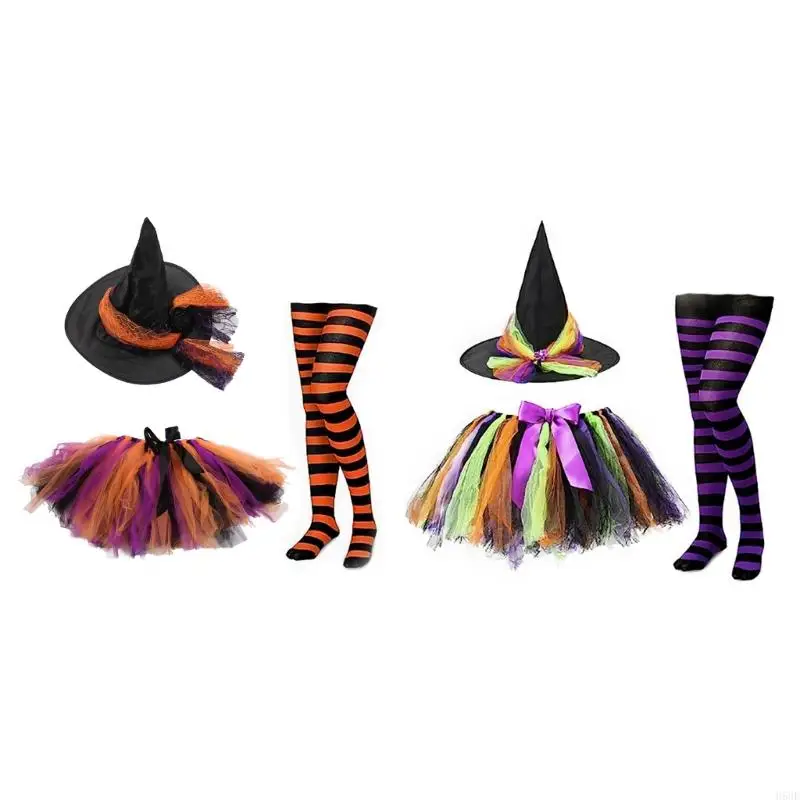 H58E 3Pcs Wizard Fancy Dress Costume Set Halloween Witch Costumes Striped Thigh High Stockings Skirts Wizard Hat Set
H58E 3Pcs Wizard Fancy Dress Costume Set Halloween Witch Costumes Striped Thigh High Stockings Skirts Wizard Hat Set