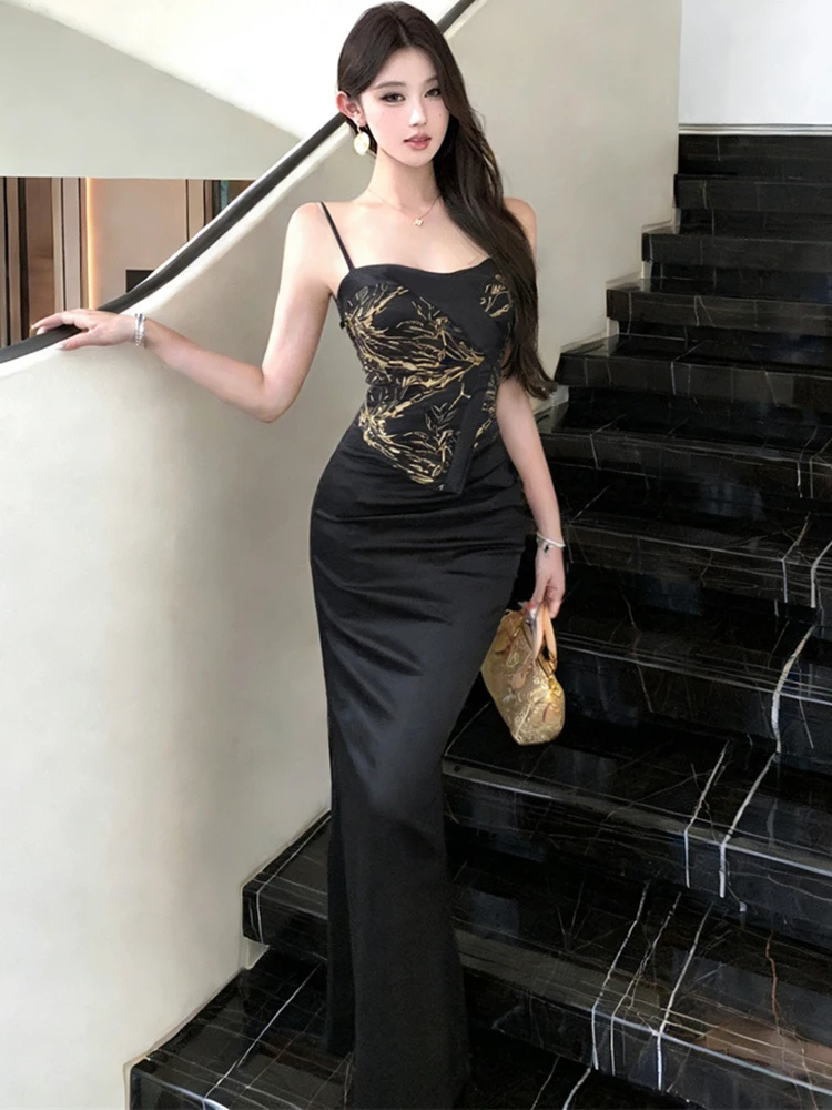 2026 Black Patchwork Floral Chic Square Collar Sling Dress Women Elegant Dresses for Special Events Summer Korean Vintage Dress
2026 Black Patchwork Floral Chic Square Collar Sling Dress Women Elegant Dresses for Special Events Summer Korean Vintage Dress
