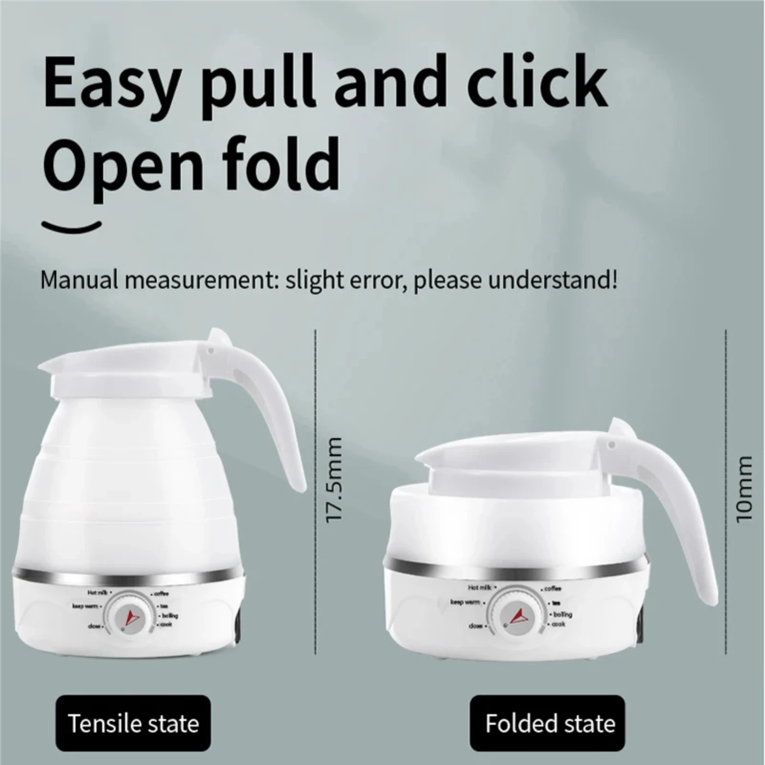 Silicone Foldable Kettle Appliances Portable Travel Kettle Keep Warm Adjustable Temperature Kettle
Silicone Foldable Kettle Appliances Portable Travel Kettle Keep Warm Adjustable Temperature Kettle
