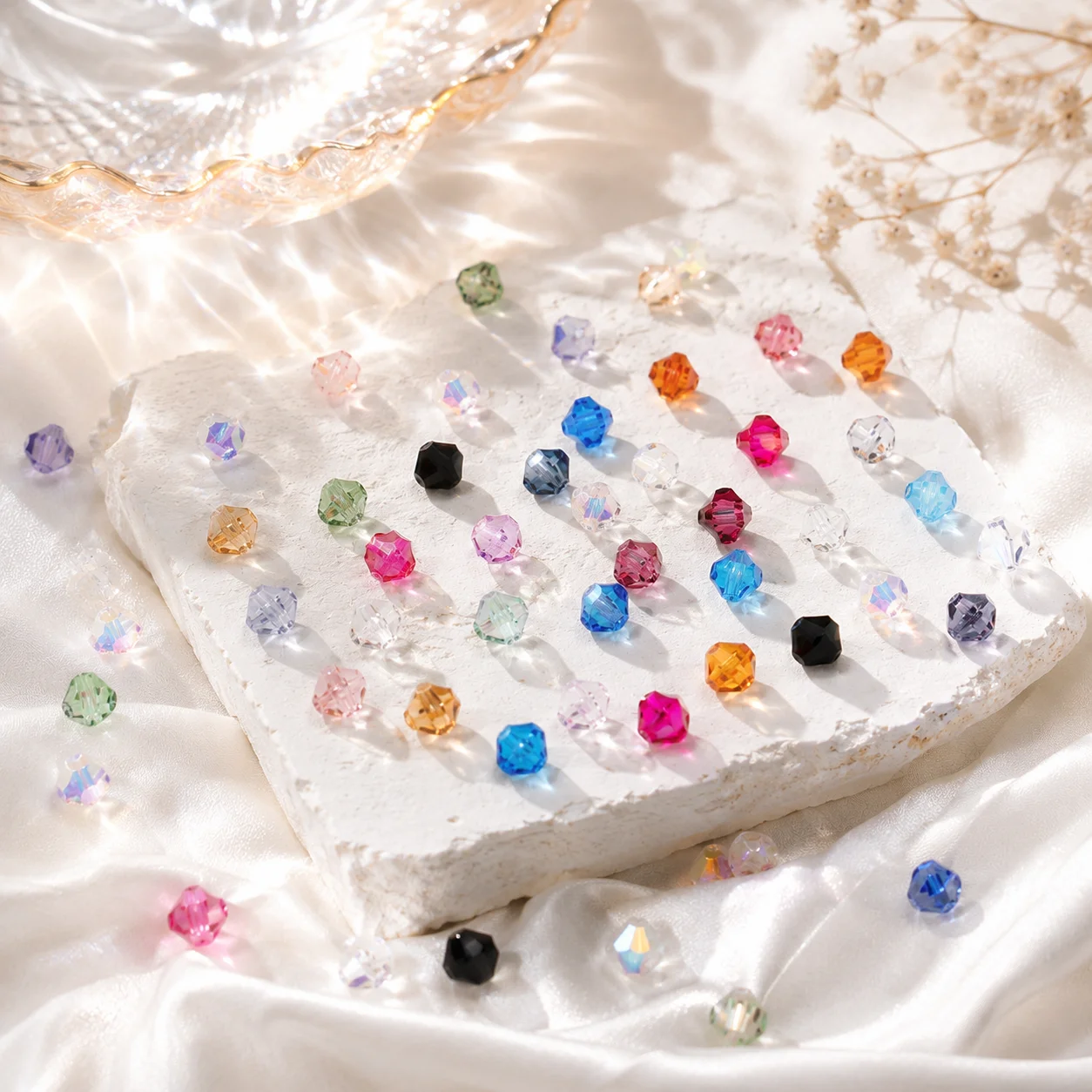Multicolor Faceted Crystal Beads, Diamond Cut Glass Spacer Beads for Jewelry Making, Loose Beads for DIY Crafts
Multicolor Faceted Crystal Beads, Diamond Cut Glass Spacer Beads for Jewelry Making, Loose Beads for DIY Crafts
