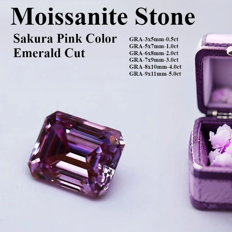 Wholesale Moissanite Stone Sakura Pink Color Emerald Cut Lab Grown Diamond Woman Advanced Jewelry Making Materials Gemstone
Wholesale Moissanite Stone Sakura Pink Color Emerald Cut Lab Grown Diamond Woman Advanced Jewelry Making Materials Gemstone