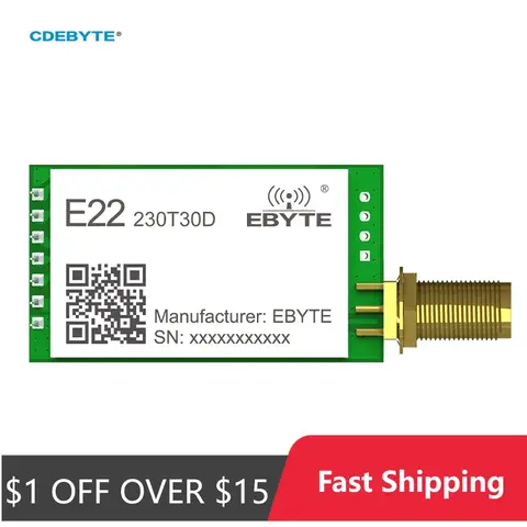LoRa Wireless Module 170/230MHz CDEBYTE E22 UART Series 22/30/33/37dBm Long Distance 5-25km SMA-K DIP SMD LoRa Module