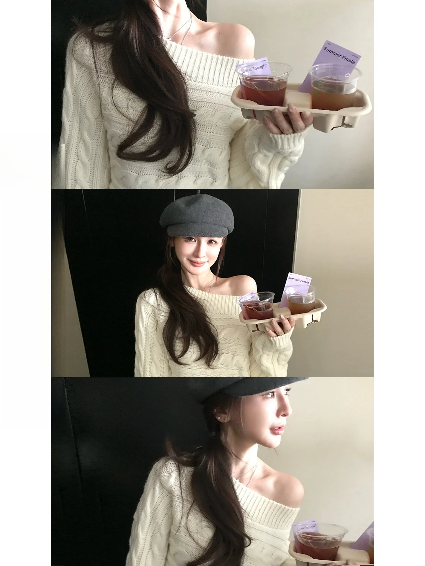 Skk Store Tian Xiyi 24-Ply Woolen Yarn Lazy Vintage Knitwear Shoulder Slanting Twist Flower Women's Sweater
Skk Store Tian Xiyi 24-Ply Woolen Yarn Lazy Vintage Knitwear Shoulder Slanting Twist Flower Women's Sweater