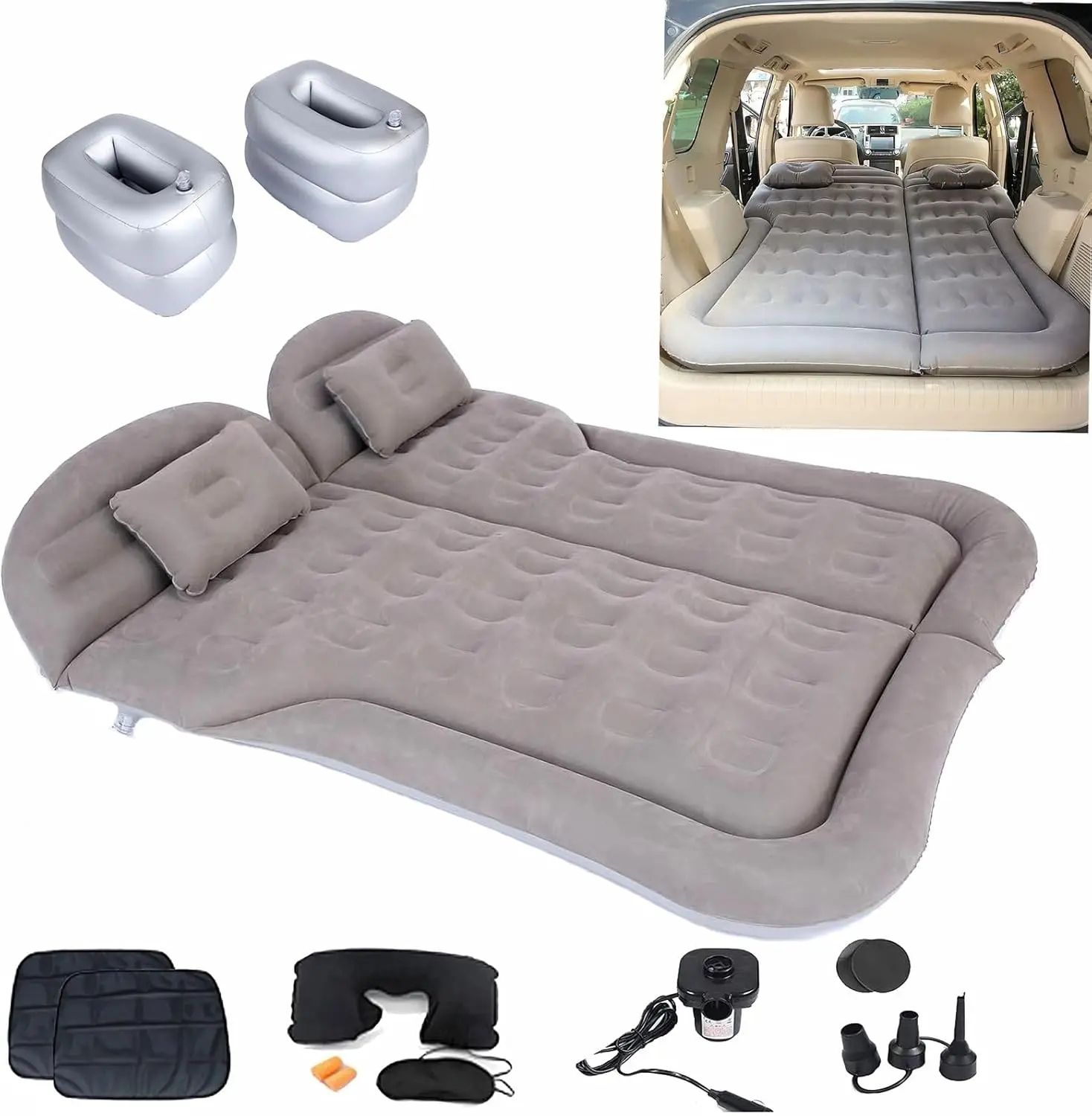 Inflatable Suv Air Mattr 4 In 1 Thickened Flocking Inflatable Car Camping Travel Air Mattr With 2 Pillows & Air Pump,Portable
Inflatable Suv Air Mattr 4 In 1 Thickened Flocking Inflatable Car Camping Travel Air Mattr With 2 Pillows & Air Pump,Portable