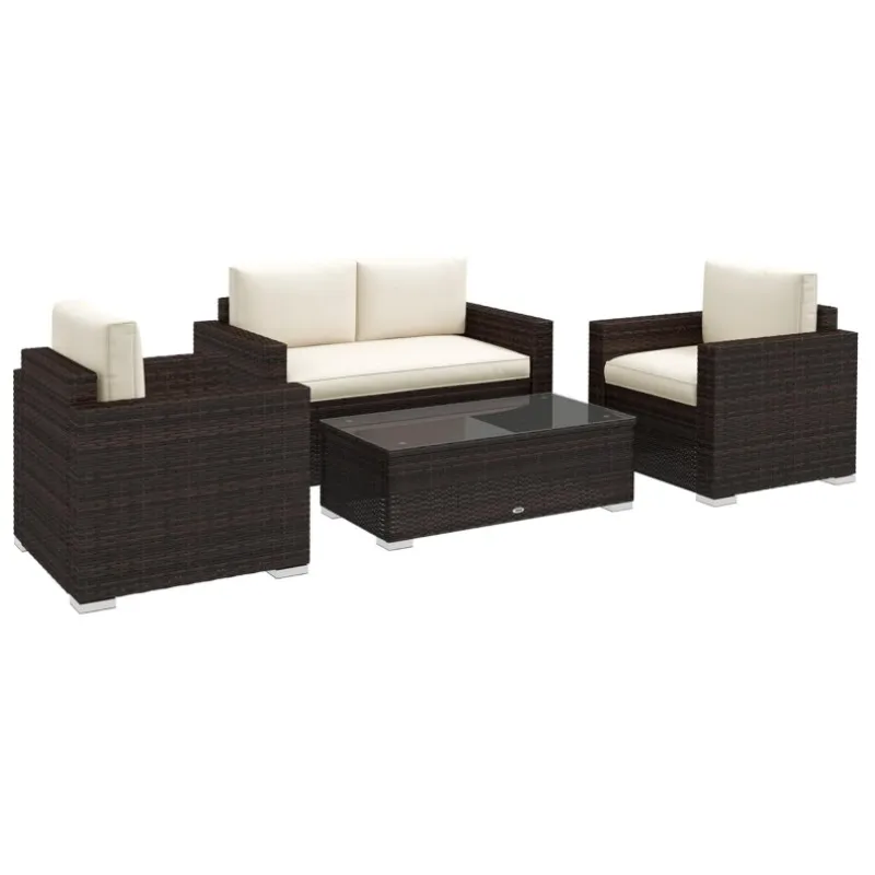 4 Piece Wicker Patio Furniture Set with Cushions Outdoor Sectional Furniture Loveseat Glass Top Coffee Table Conversation Garden
4 Piece Wicker Patio Furniture Set with Cushions Outdoor Sectional Furniture Loveseat Glass Top Coffee Table Conversation Garden