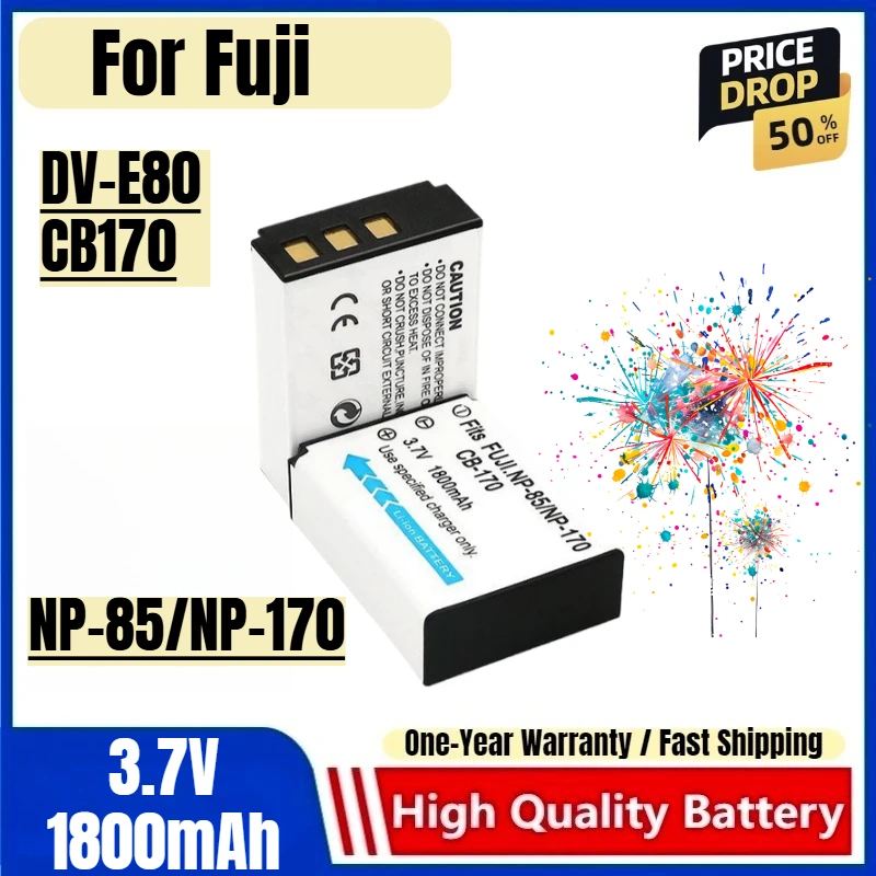 NP-85/NP-170 Battery 3.7V 1800mAh Rechargeable Batteries and Charger for Fuji DV-E80 CB170 Camera Battery Charger Battery
NP-85/NP-170 Battery 3.7V 1800mAh Rechargeable Batteries and Charger for Fuji DV-E80 CB170 Camera Battery Charger Battery