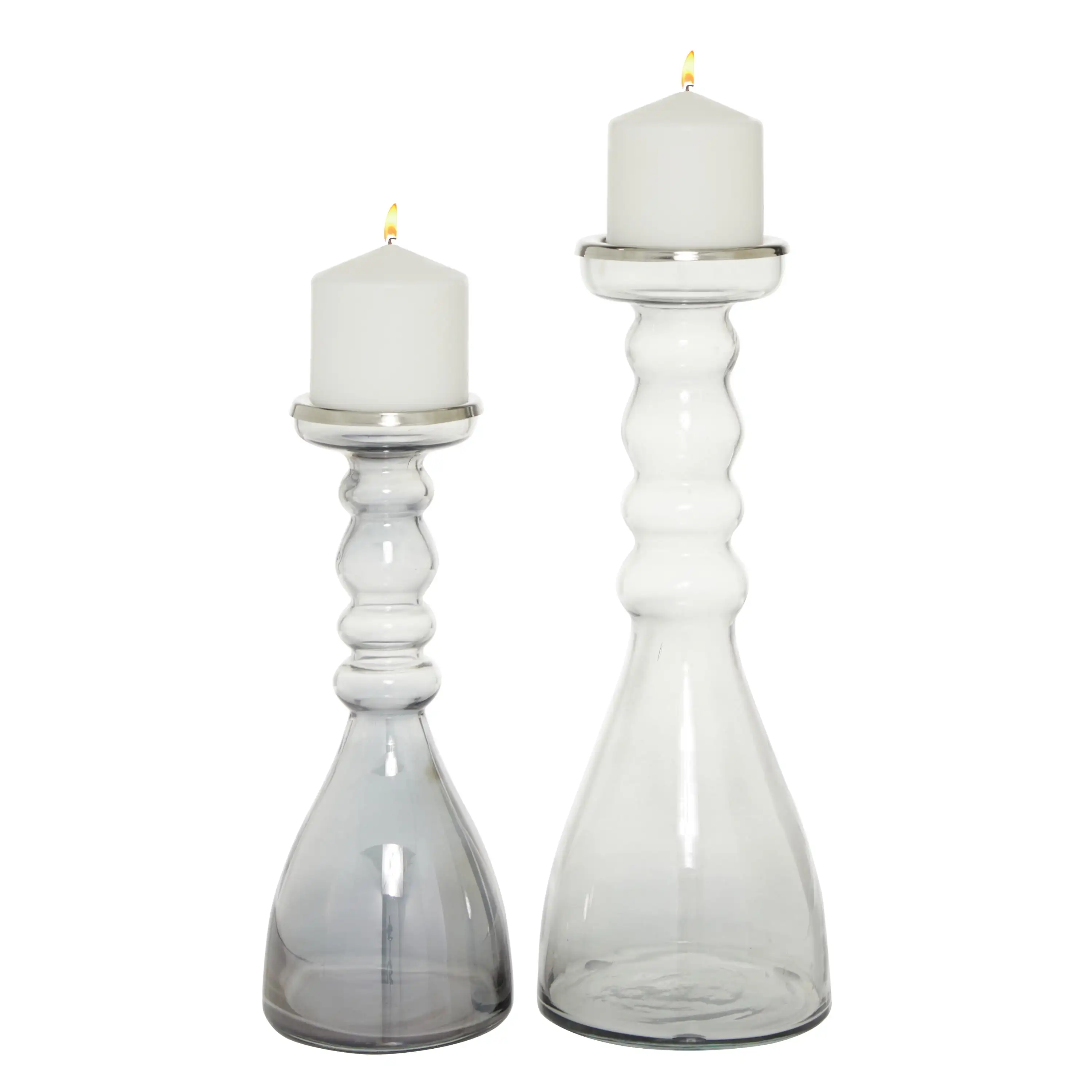 The Novogratz 2 Candle Gray Glass Handmade Bubble Pillar Candle Holder, Set of 2
The Novogratz 2 Candle Gray Glass Handmade Bubble Pillar Candle Holder, Set of 2