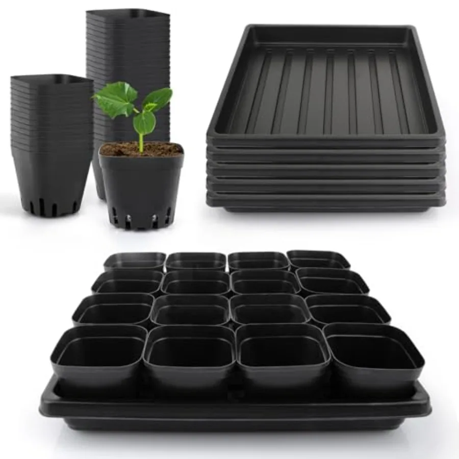 80Pcs Square Nursery Pots with 5Pcs Seed Starting Trays, Seed Starter Tray Kit, Seeds Starting Germination, Seeding Pots with D
80Pcs Square Nursery Pots with 5Pcs Seed Starting Trays, Seed Starter Tray Kit, Seeds Starting Germination, Seeding Pots with D