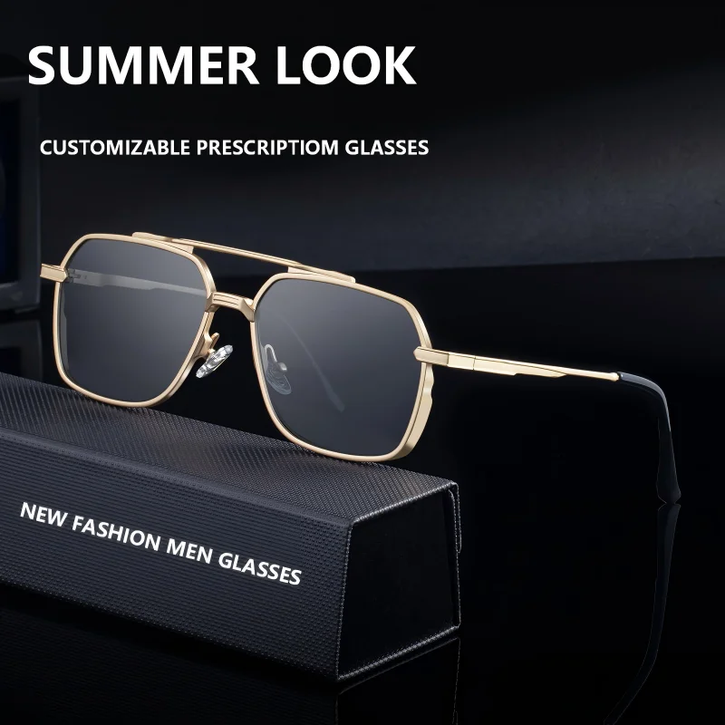 Summer Look Mens Prescription Sunglasses Polarized UV400 Customizable Diopter Retro Pilot Style Sun Glasses For Outdoor
Summer Look Mens Prescription Sunglasses Polarized UV400 Customizable Diopter Retro Pilot Style Sun Glasses For Outdoor