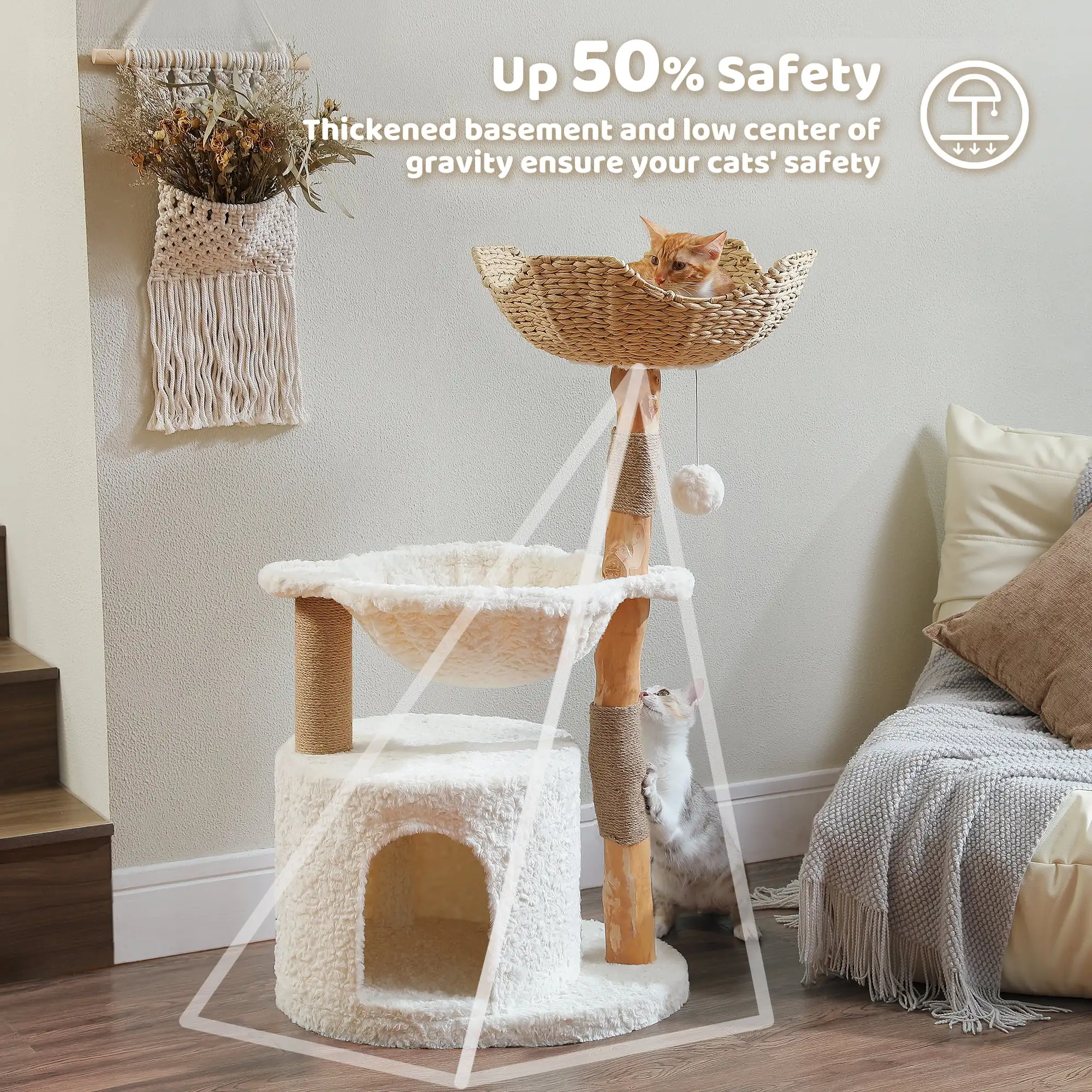PAWZ Road Modern Cat Tree Natural Branch Cat Tower Luxury Furniture with Scratching Posts, White
PAWZ Road Modern Cat Tree Natural Branch Cat Tower Luxury Furniture with Scratching Posts, White