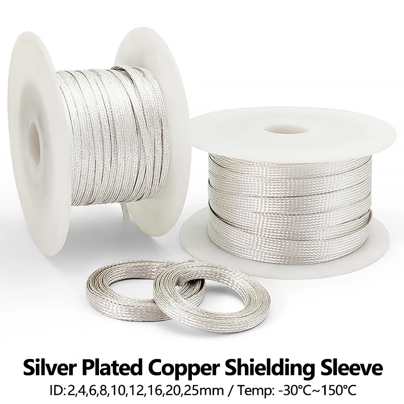 Silver Plated Cable Sleeve 2 4 6 8 10 12~25mm Antistati Highly Conductive Grounding Protection Electromagnetic Shielding Sleeves
Silver Plated Cable Sleeve 2 4 6 8 10 12~25mm Antistati Highly Conductive Grounding Protection Electromagnetic Shielding Sleeves