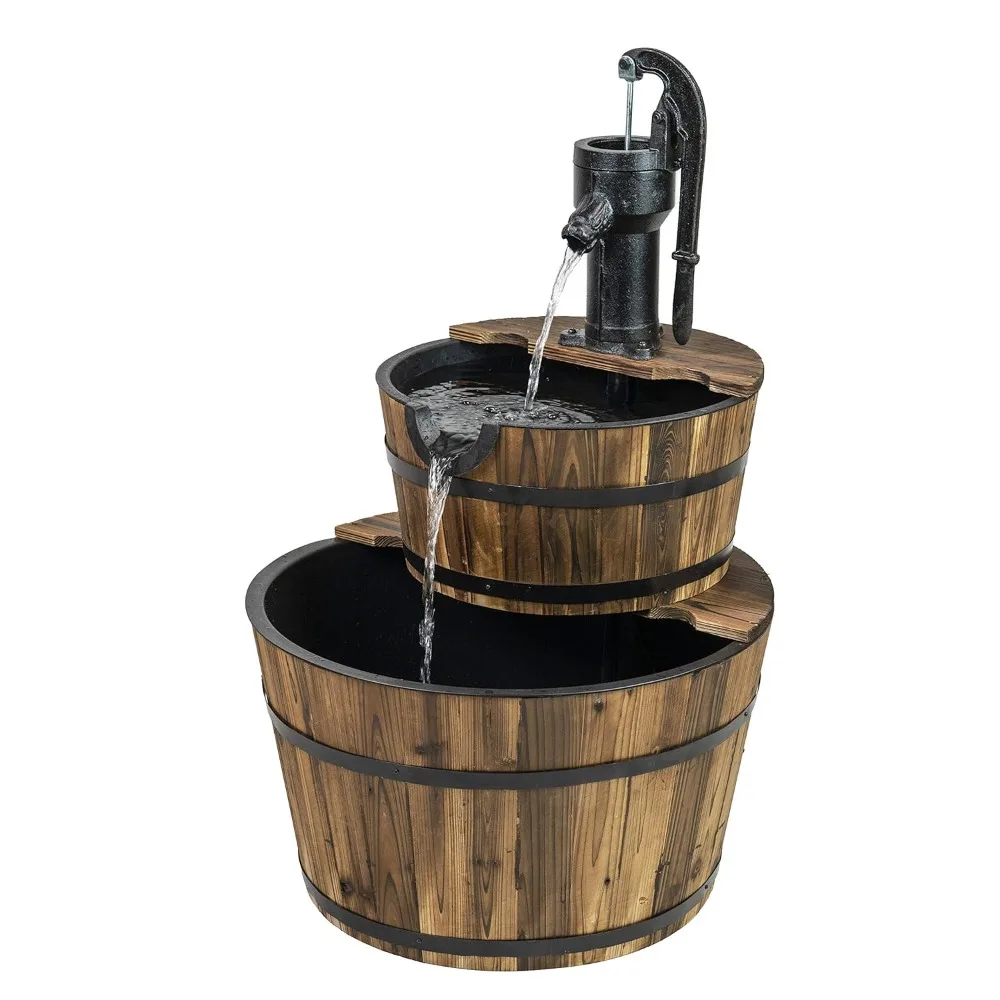 2-Tier Rustic Outdoor Fountain, 24in. Wide Garden Decor Water Fountain with Submersible Electric Pump and Cast Iron, Customized
2-Tier Rustic Outdoor Fountain, 24in. Wide Garden Decor Water Fountain with Submersible Electric Pump and Cast Iron, Customized