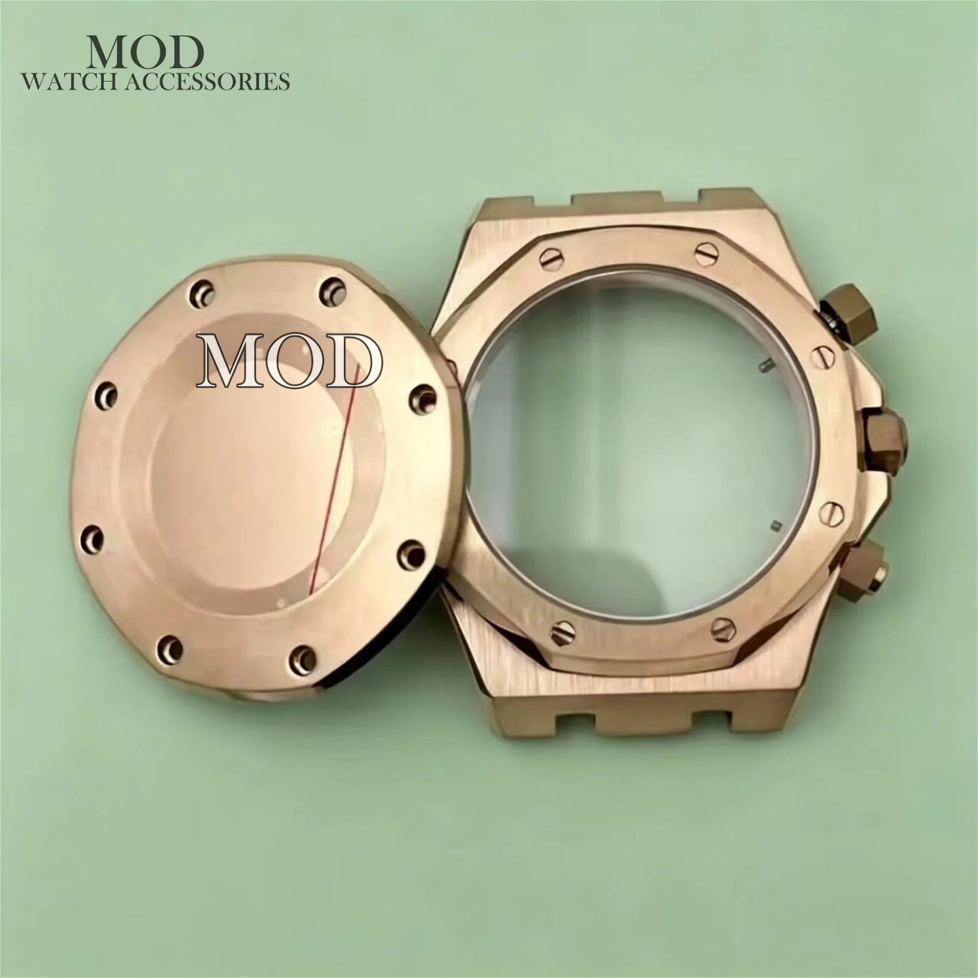 42MM Silver Rose Gold Black Mod Watch Case 10ATM Waterproof for Royal Oak Octagonal Case Fit 31.8mm Dial VK63 Quartz Movement
42MM Silver Rose Gold Black Mod Watch Case 10ATM Waterproof for Royal Oak Octagonal Case Fit 31.8mm Dial VK63 Quartz Movement