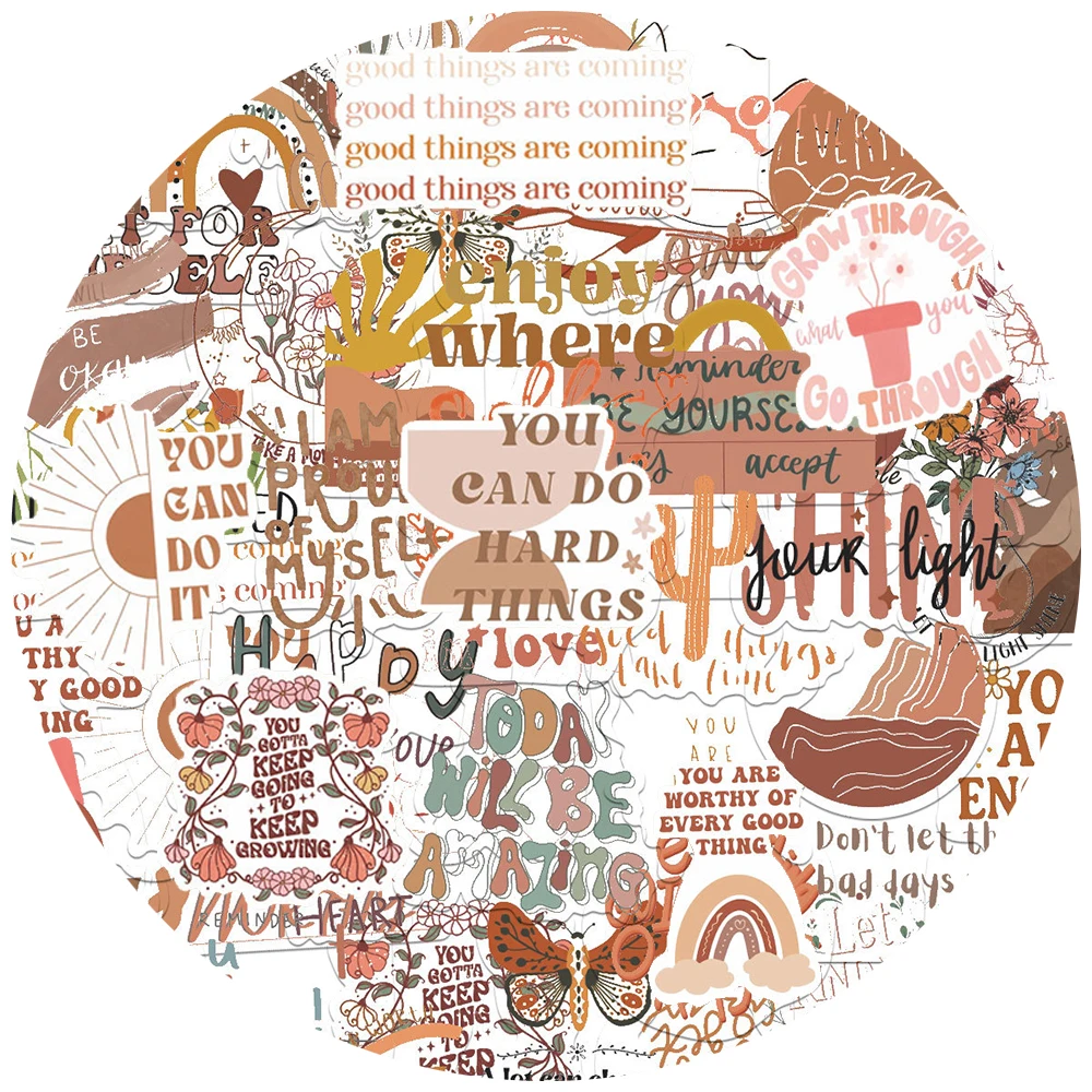 10/30/55pcs Vintage Bohemian Inspirational Phrases Stickers Art Aesthetic Sticker DIY Phone Luggage Transparent Graffiti Decals
10/30/55pcs Vintage Bohemian Inspirational Phrases Stickers Art Aesthetic Sticker DIY Phone Luggage Transparent Graffiti Decals